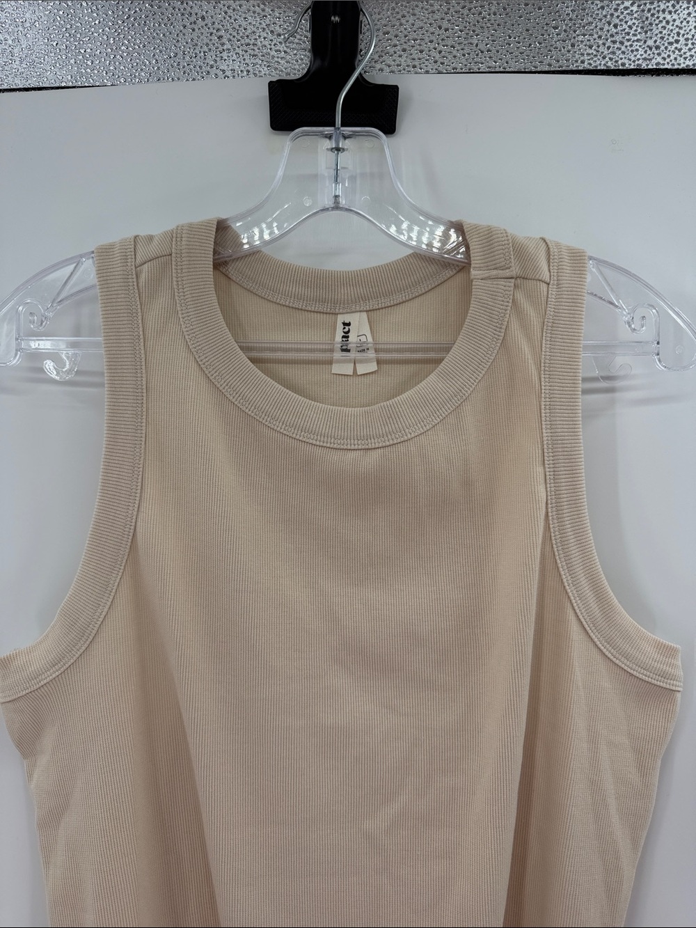 Pact Women's Ribbed Racerback Tank Top - Tan - Large - Picture 2 of 6